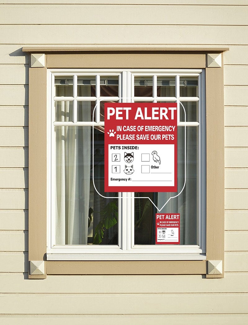 Chyobo Pet Alert Safety Fire Rescue Sticker - 4 Pack,In Case of Fire Notify Rescue Personnel to Save Pets - Image 3